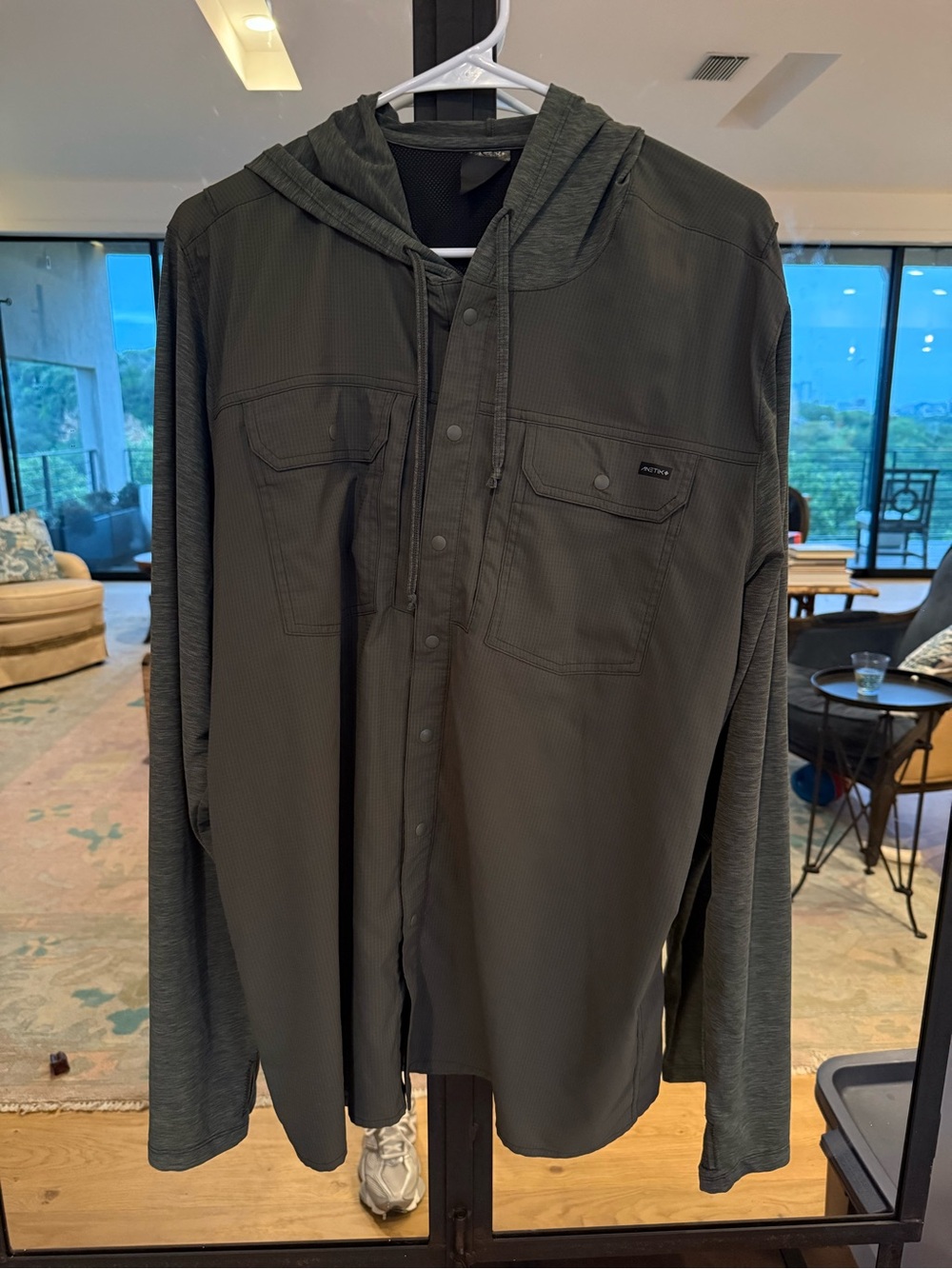 Men’s Anetik Ultraguide Hooded L/S Shirt in Olive